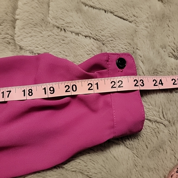 NY Collection Plus Size 1X Top Zipper Double Layer Full Sleeves Purple - Picture 9 of 10